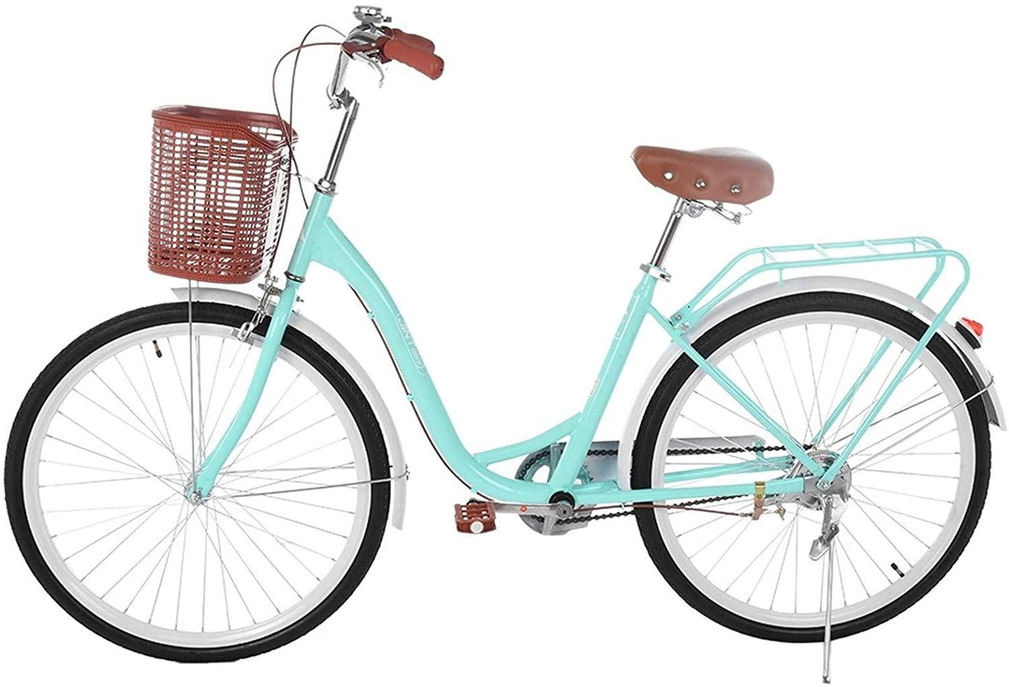Micozy 26-Inch Womens Bikes Beach Cruiser Bike with Basket Classic Bicycle Retro Bicycle Single Speed Bicycle Commuter Bicycle with Comfortable Seats and Back Seats Fits 5'2''-5'10'' [US in Stock]