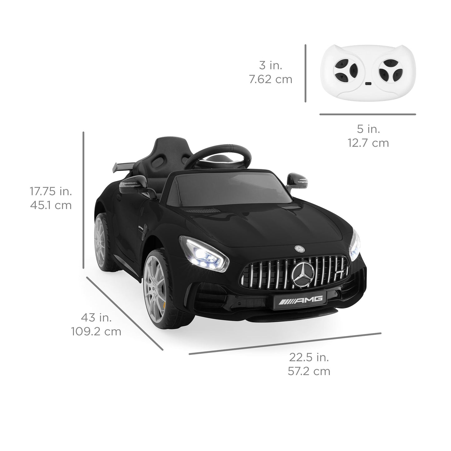 mercedes benz sls r/c mp3 kids ride on car electric battery toy Black