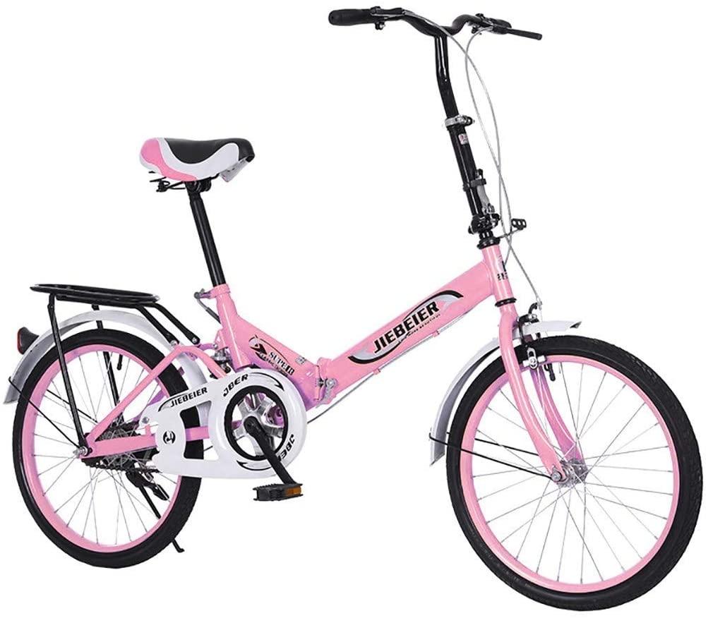 20 inch Folding Road Bike, Portable Light Weight Bicycle for Students Adults, Mini Compact Bikes, Leisure Urban Commuters City Cycling
