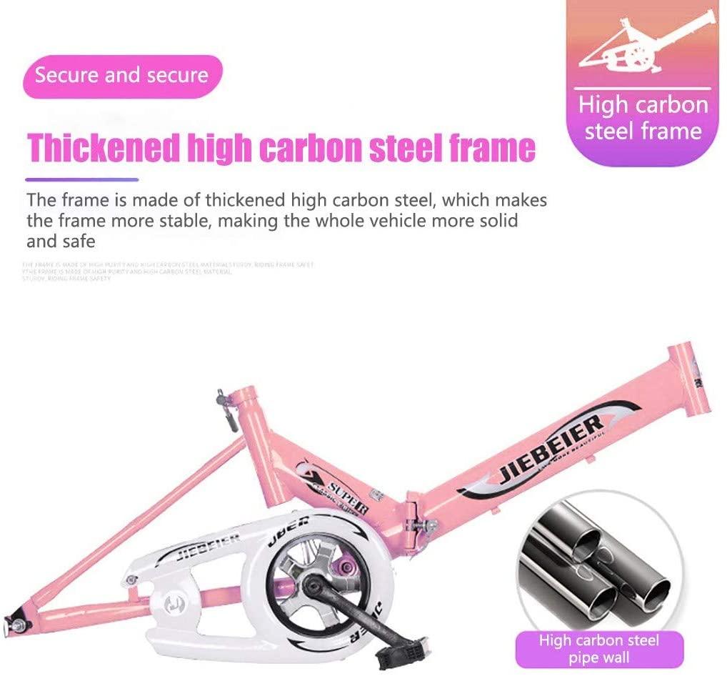 20 inch Folding Road Bike, Portable Light Weight Bicycle for Students Adults, Mini Compact Bikes, Leisure Urban Commuters City Cycling