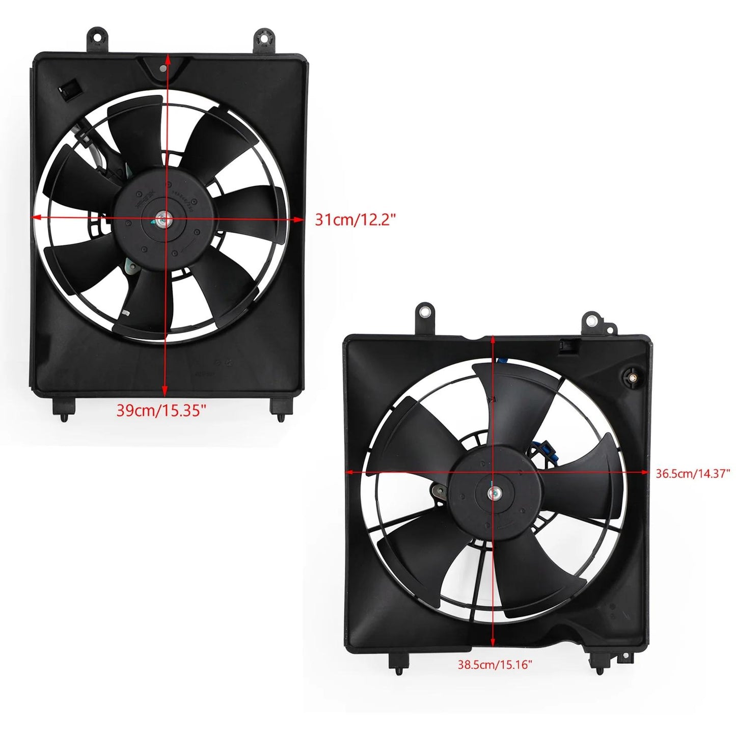 2012 Honda Civic GX, Si HFP Left+Right Radiator Cooling Fan 19030RSJE01 HO3115158 19030R1AA01 38616R1AA01 38615-RZA-A02 Generic