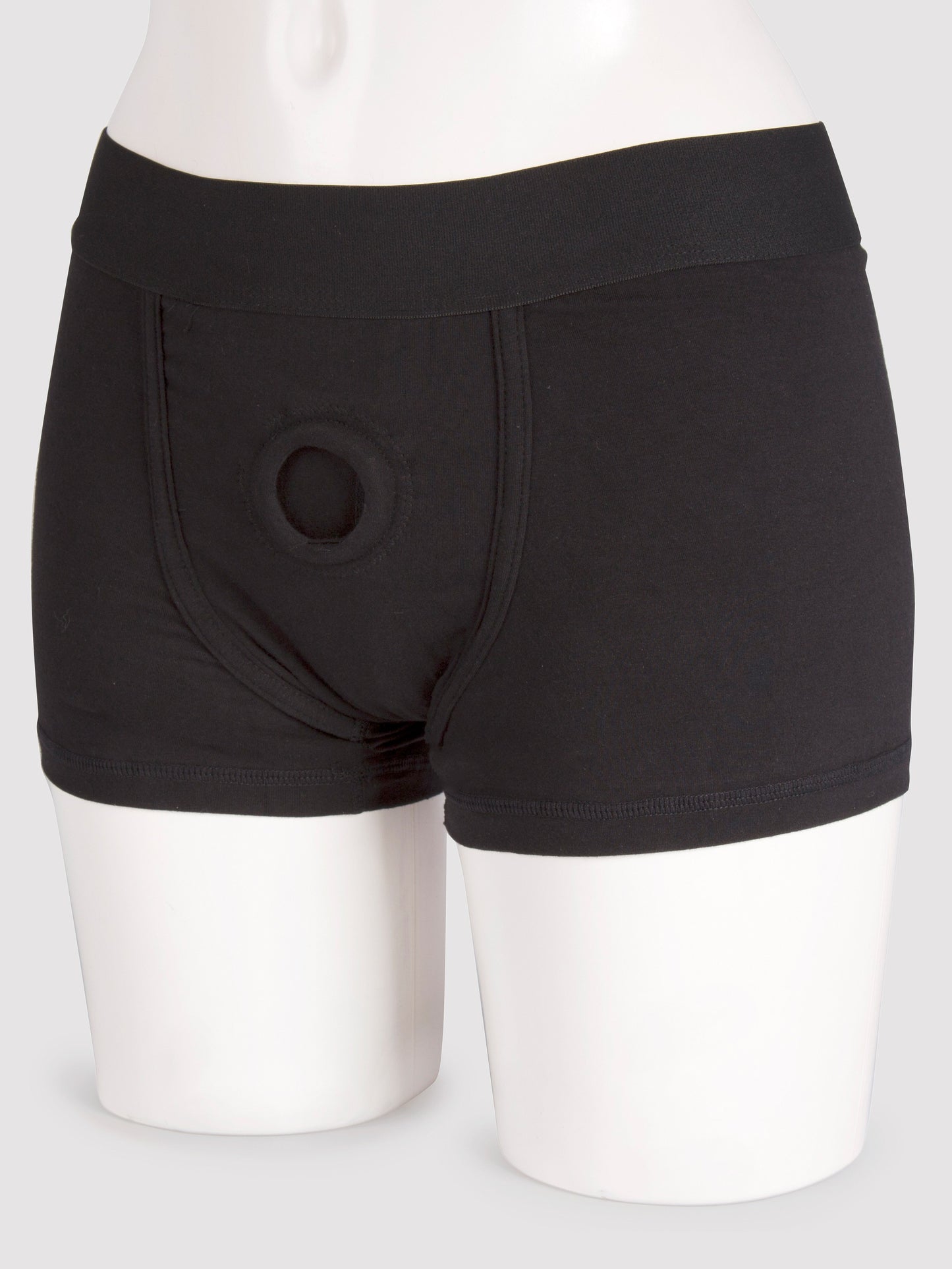 Packer Gear Strap-On Harness Boxer Shorts with Vibe Pocket, Black