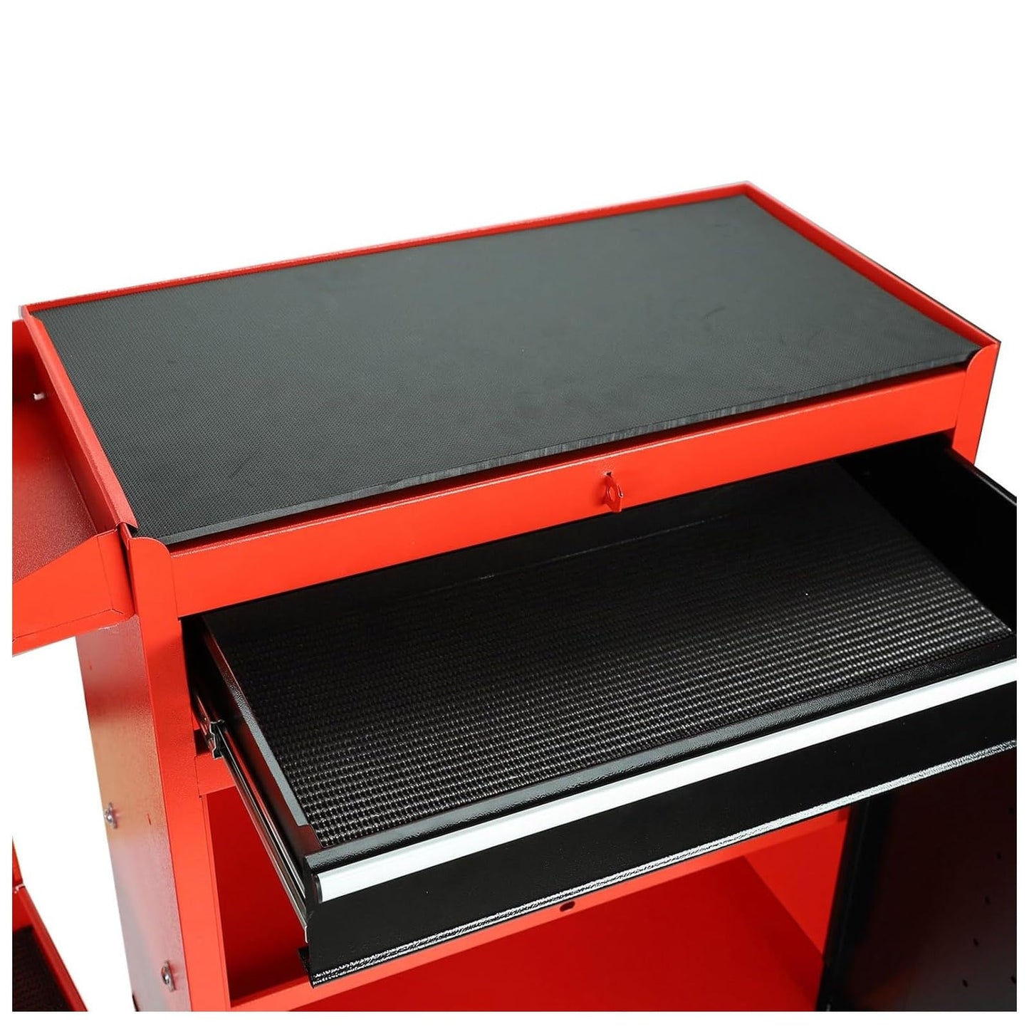 5-Drawer Rolling Tool Chest, 2 in 1 Tool StoraCabinet with Detachable Top, Steel Tool Box with Wheels, Red and Black, Lockable, for GaraWorkshop