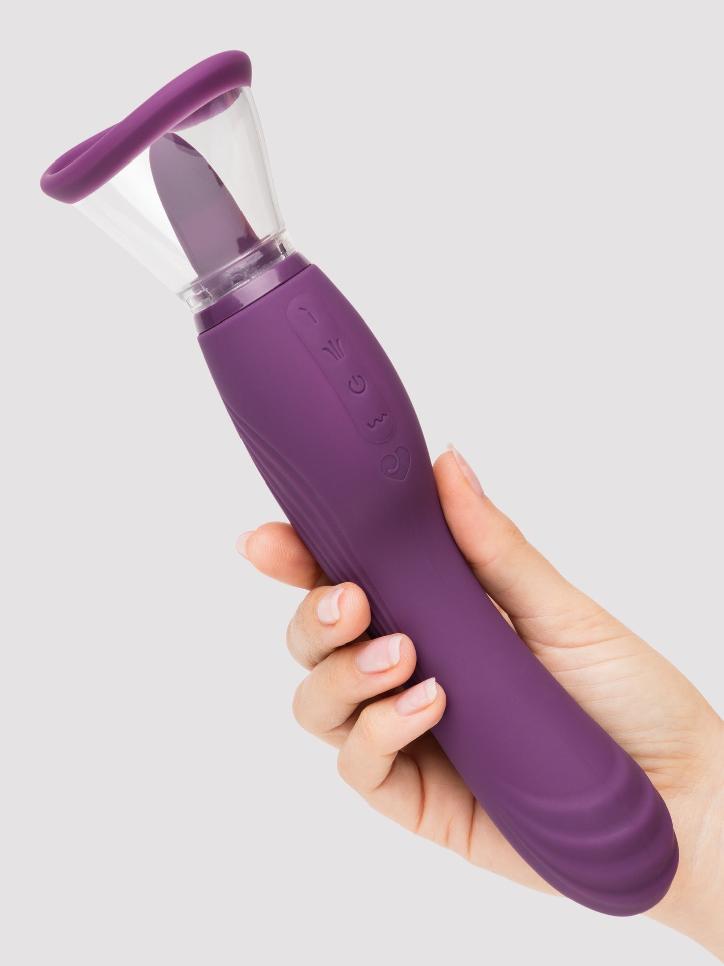 Lovehoney Lick Me Vibrating Pussy Pump and Tongue Vibrator, Purple