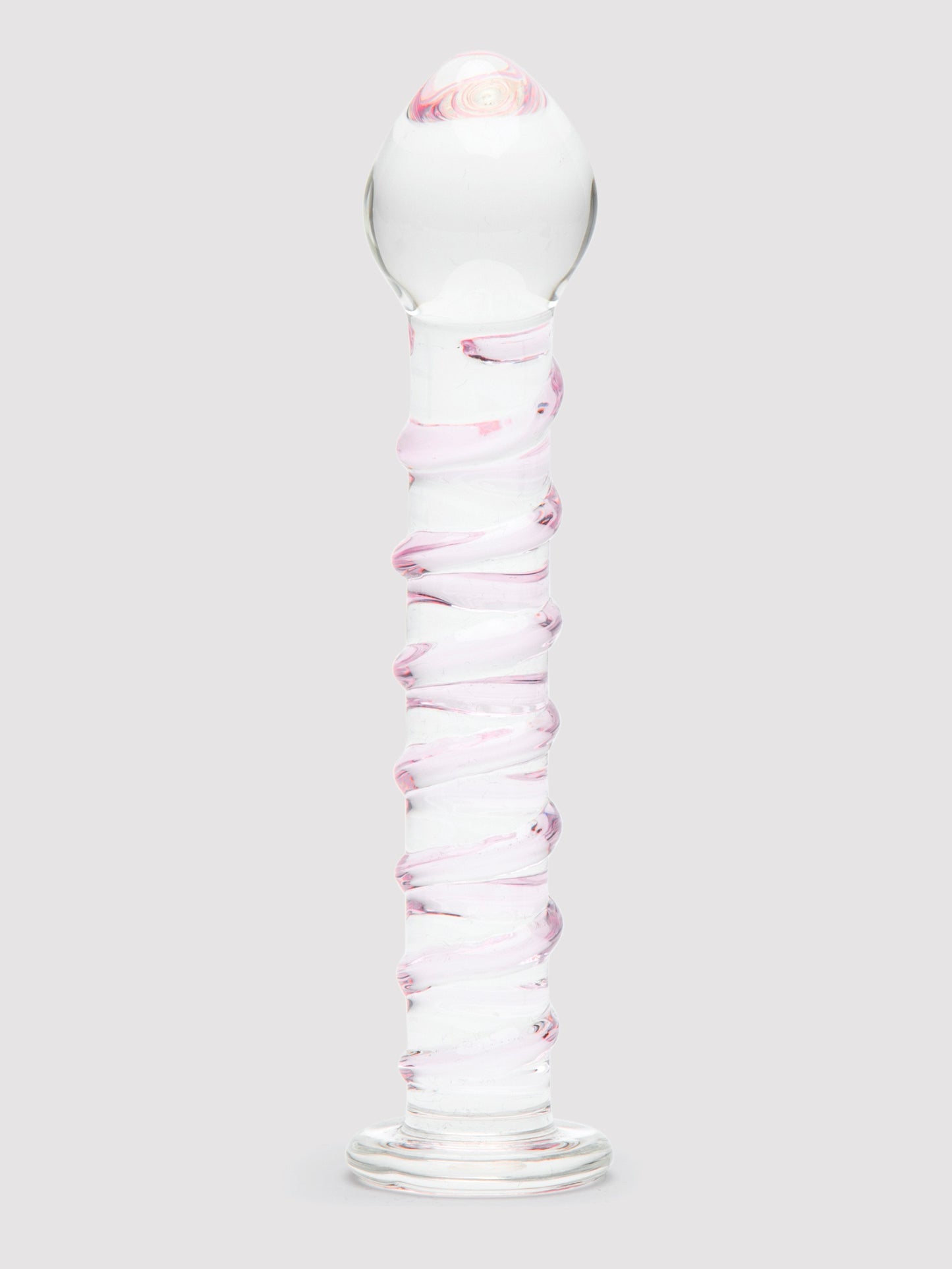 Lovehoney Spiral G-Spot Sensual Glass Dildo, Clear