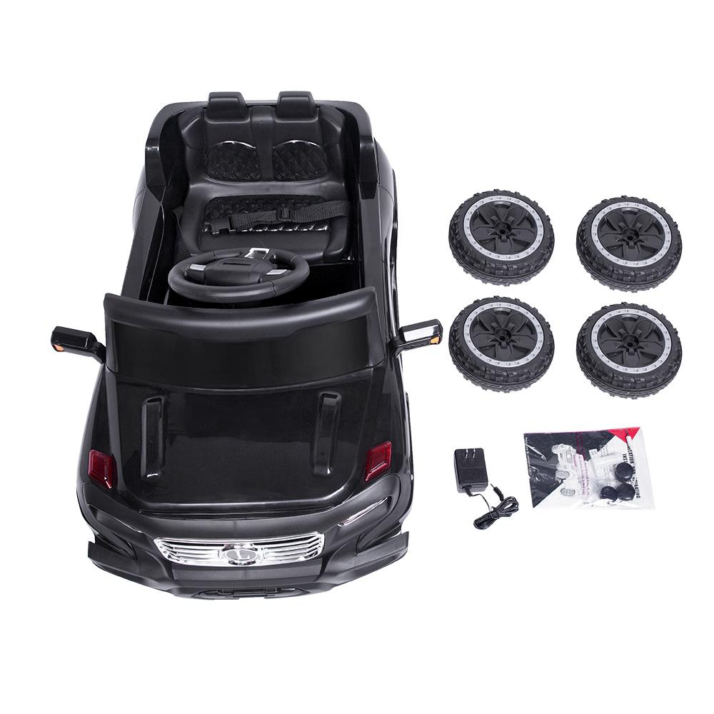 Ride on Car, Battery Powered Ride on Truck w/ Parental Remote Control & Manual Modes, Music, Horn, Lights, Volume Control Functions, Kids Electric Vehicle for 3-5 Years Old Boy Girls, Black, W4486
