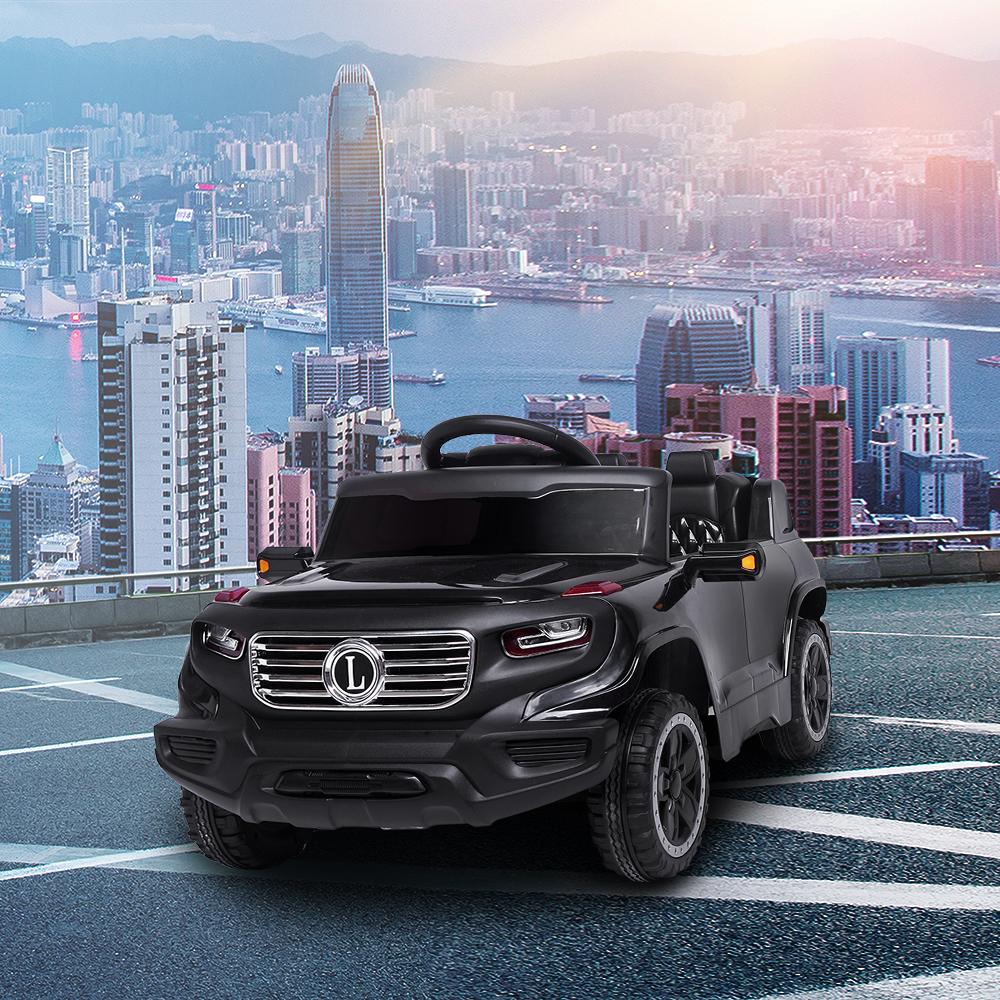 Ride on Car, Battery Powered Ride on Truck w/ Parental Remote Control & Manual Modes, Music, Horn, Lights, Volume Control Functions, Kids Electric Vehicle for 3-5 Years Old Boy Girls, Black, W4486