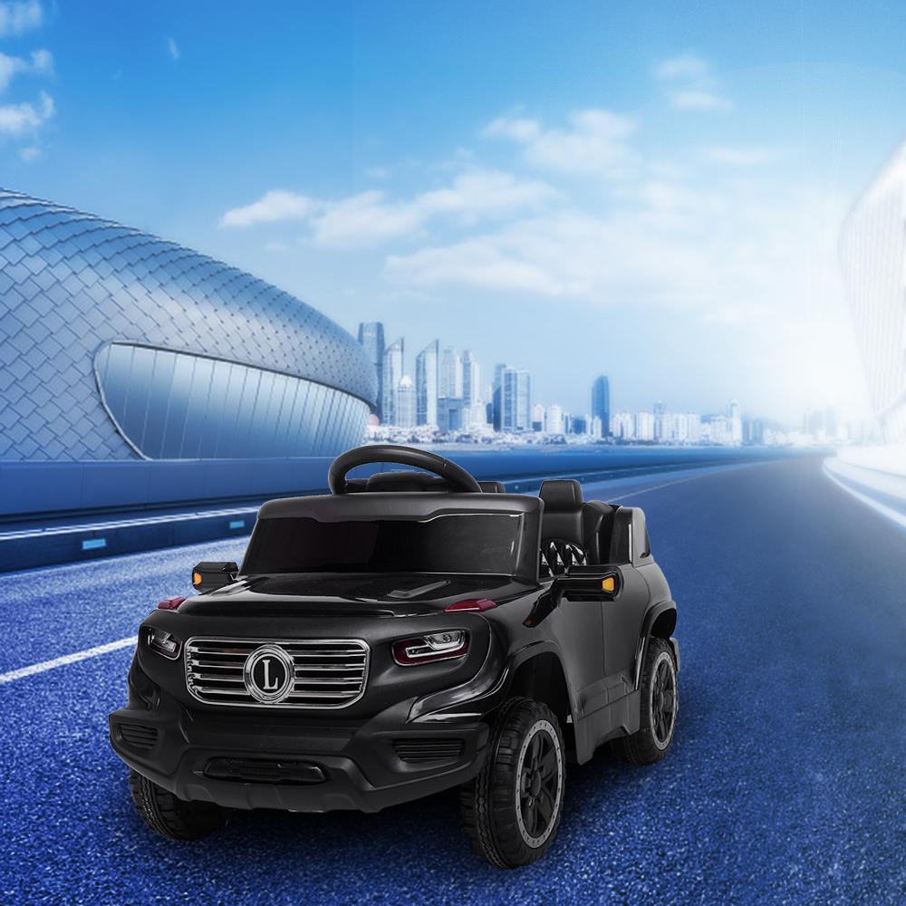 Ride on Car, Battery Powered Ride on Truck w/ Parental Remote Control & Manual Modes, Music, Horn, Lights, Volume Control Functions, Kids Electric Vehicle for 3-5 Years Old Boy Girls, Black, W4486