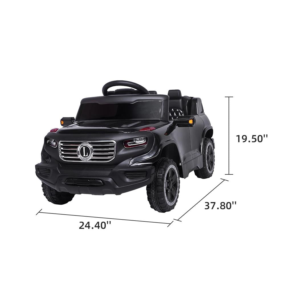 Ride on Car, Battery Powered Ride on Truck w/ Parental Remote Control & Manual Modes, Music, Horn, Lights, Volume Control Functions, Kids Electric Vehicle for 3-5 Years Old Boy Girls, Black, W4486