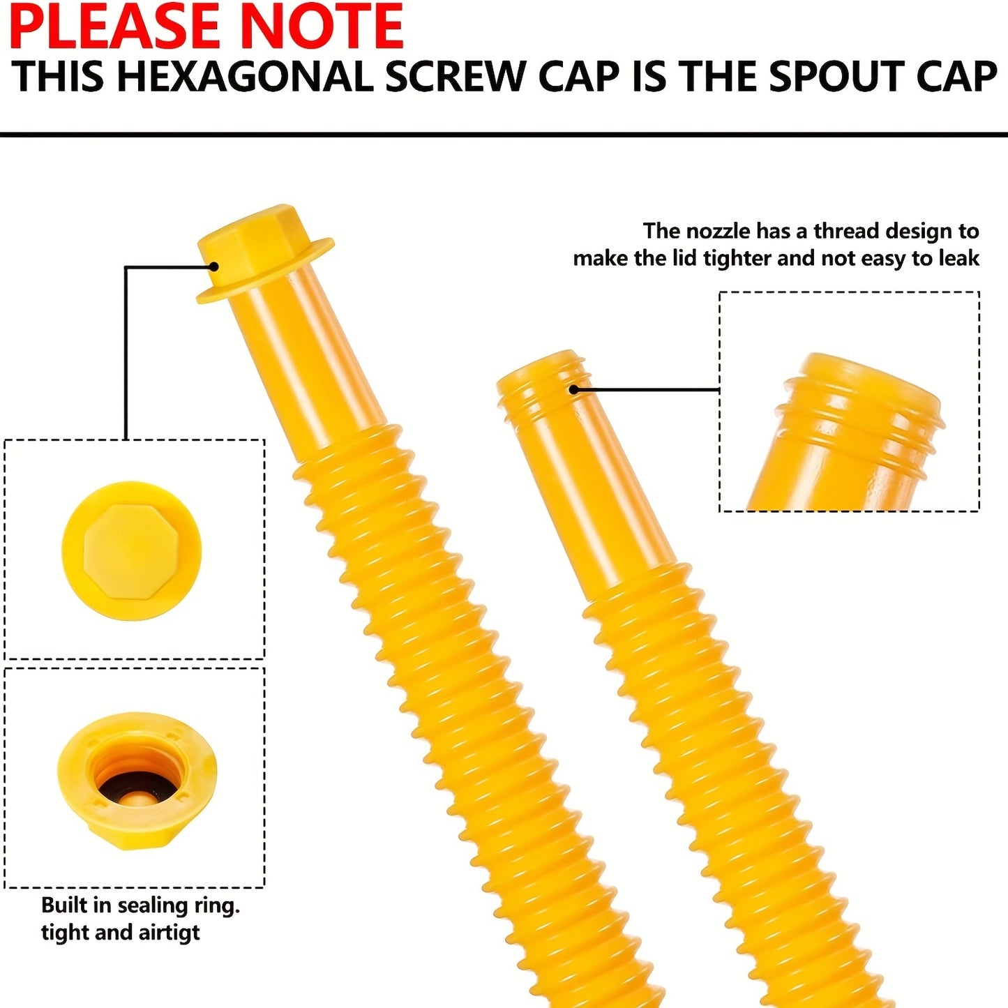 Upgrade Your Gas Can with a Durable & Easy-to-Install Spout Replacement - Fits 1/2/5/10 Gal Cans!