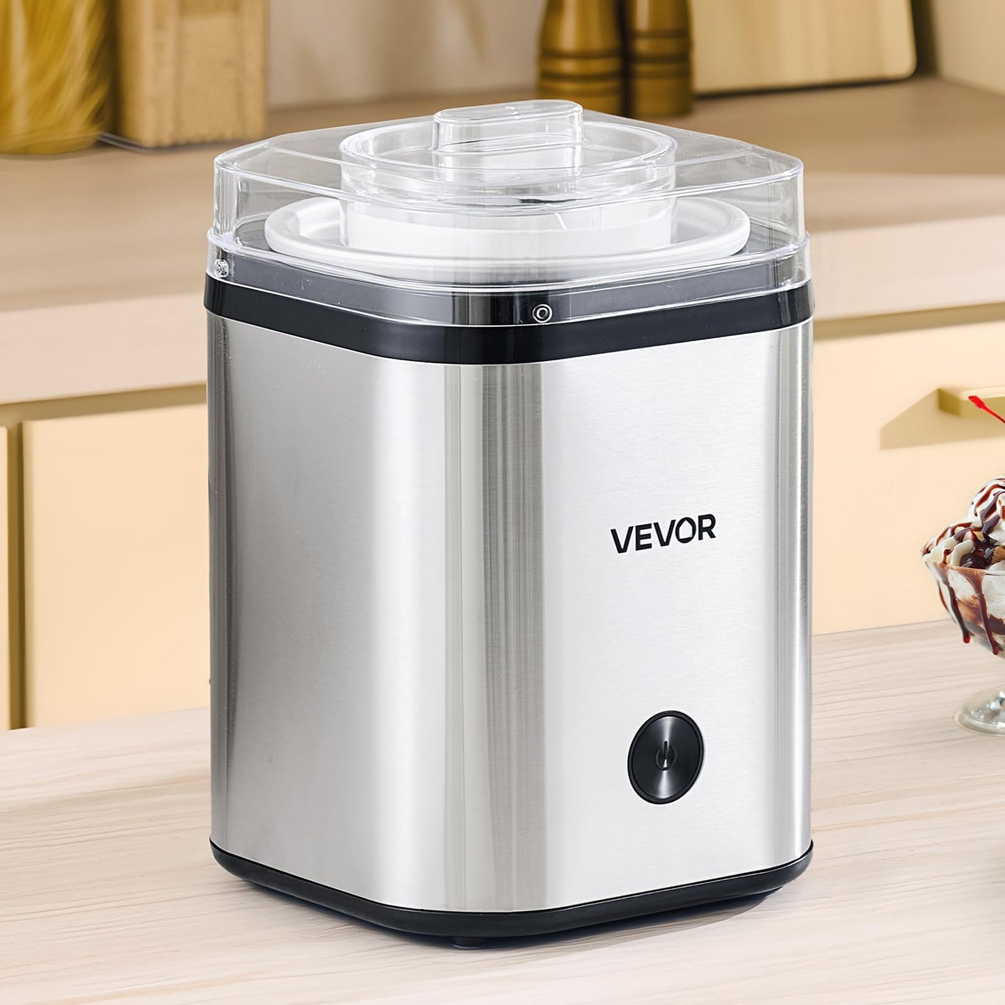 Ice Cream Maker, 2.11 Qt. LarCapacity, Electric Automatic Ice-Cream Machine, with Easy Operation & Cleaning,  Steel Shell, for Homemade Frozen Yogurt, Fruit Sorbet, Gelato, Silver