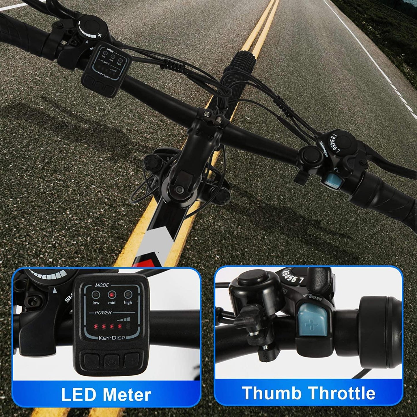 Vivi Electric Bike 26" Electric Mountain Bike, 350W/500W Ebike for Adults 20 MPH Adult Electric Bicycles with Removable 8Ah/12.5Ah Battery, Professional 21 Speed Gears, 3 Riding Modes
