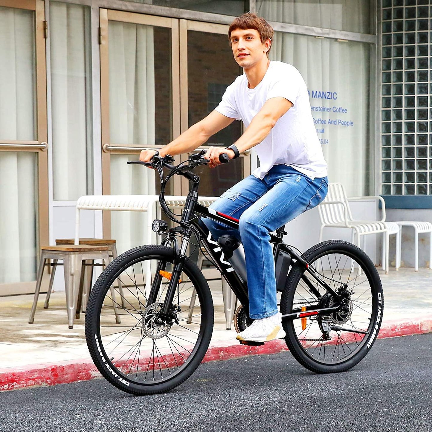 Vivi Electric Bike 26" Electric Mountain Bike, 350W/500W Ebike for Adults 20 MPH Adult Electric Bicycles with Removable 8Ah/12.5Ah Battery, Professional 21 Speed Gears, 3 Riding Modes