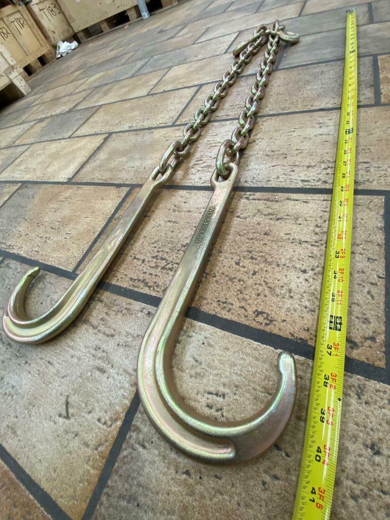 SET#14 - N711-8 G70 V Chain LarJ hooks flatbed tow truck wrecker V BRIDLE