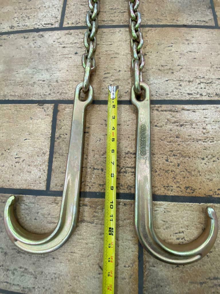 SET#14 - N711-8 G70 V Chain LarJ hooks flatbed tow truck wrecker V BRIDLE