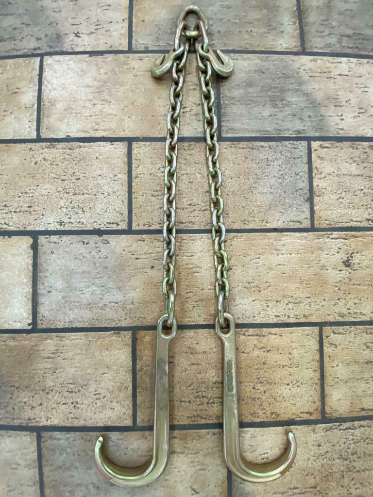SET#14 - N711-8 G70 V Chain LarJ hooks flatbed tow truck wrecker V BRIDLE