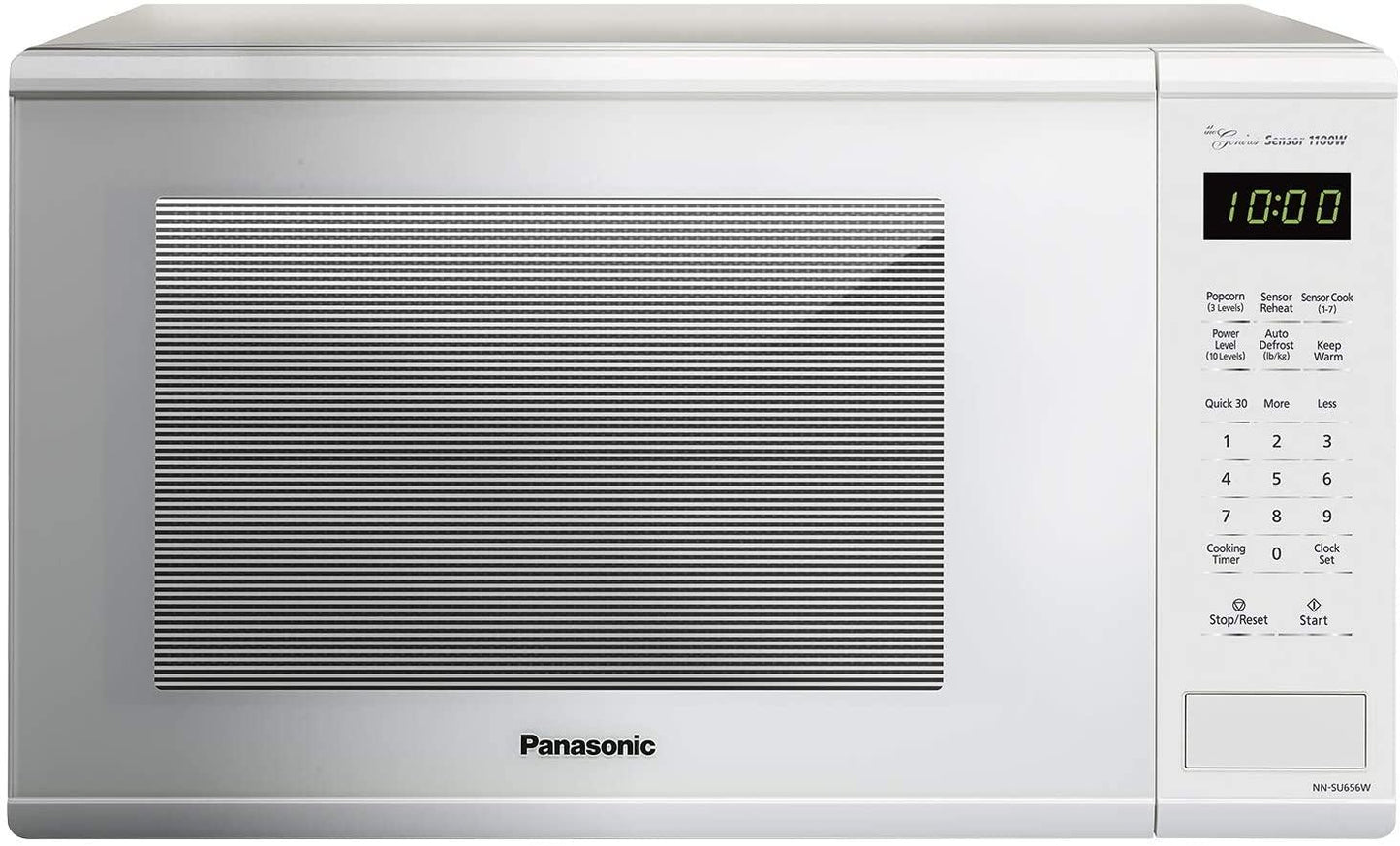 Panasonic NN-SU656W Countertop Microwave Oven with Genius Sensor,  30sec, Popcorn Button, Child Safety Lock and 1100 Watts of CooPower-NN-SU, 1.3 cu. ft, White