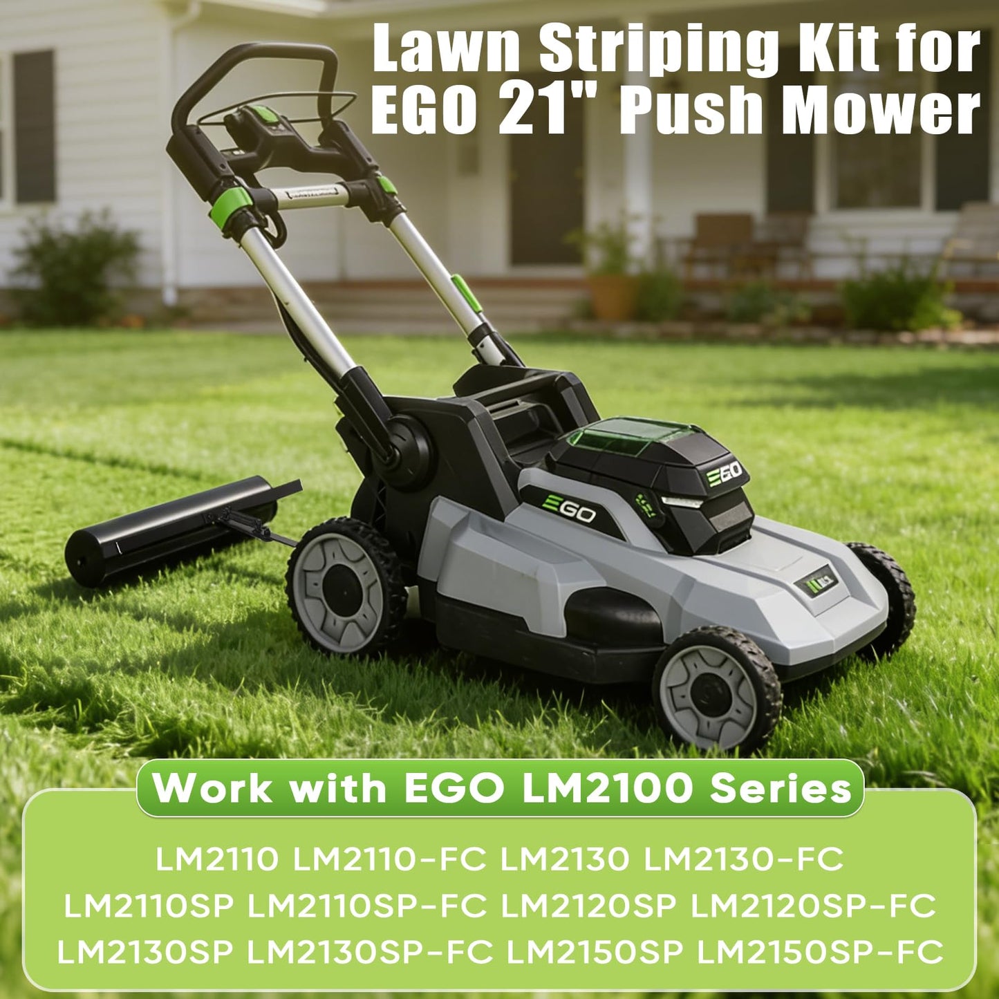 Lawn Striping Kit for EGO 21" Walk Behind Mowers - LM2100 Series, Flexible Turning Lawn Striper with Easy-Fill Water Port, Heavy Duty Steel Roller for Garden Professional Grass Stripes