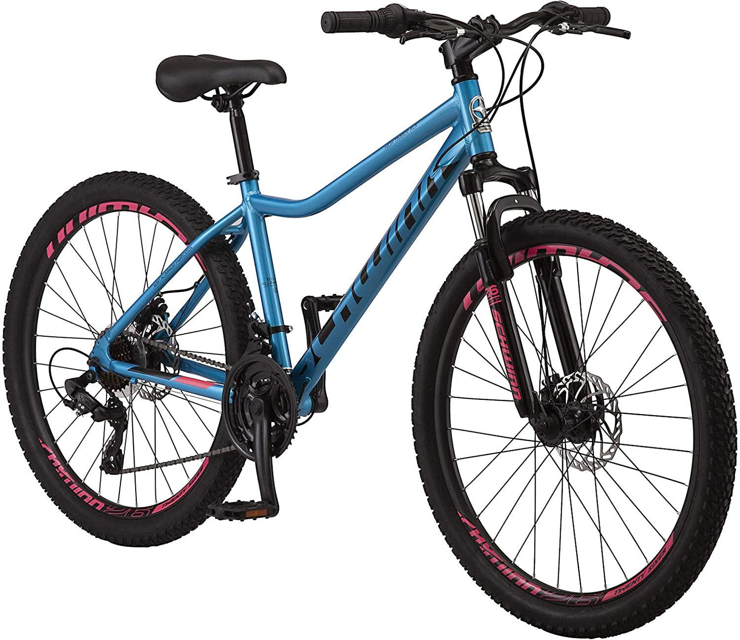 Schwinn High Timber ALX Youth/Adult Mountain Bike, Aluminum Frame and Disc Brakes, 26-Inch Wheels, 21-Speed, Blue