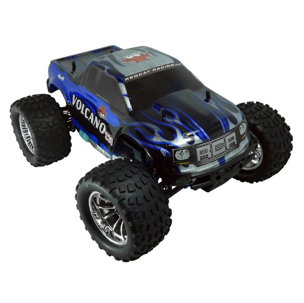 Redcat Racing Volcano S30 1:10 Scale 75cc Nitro Motor RC Monster Truck, Blue