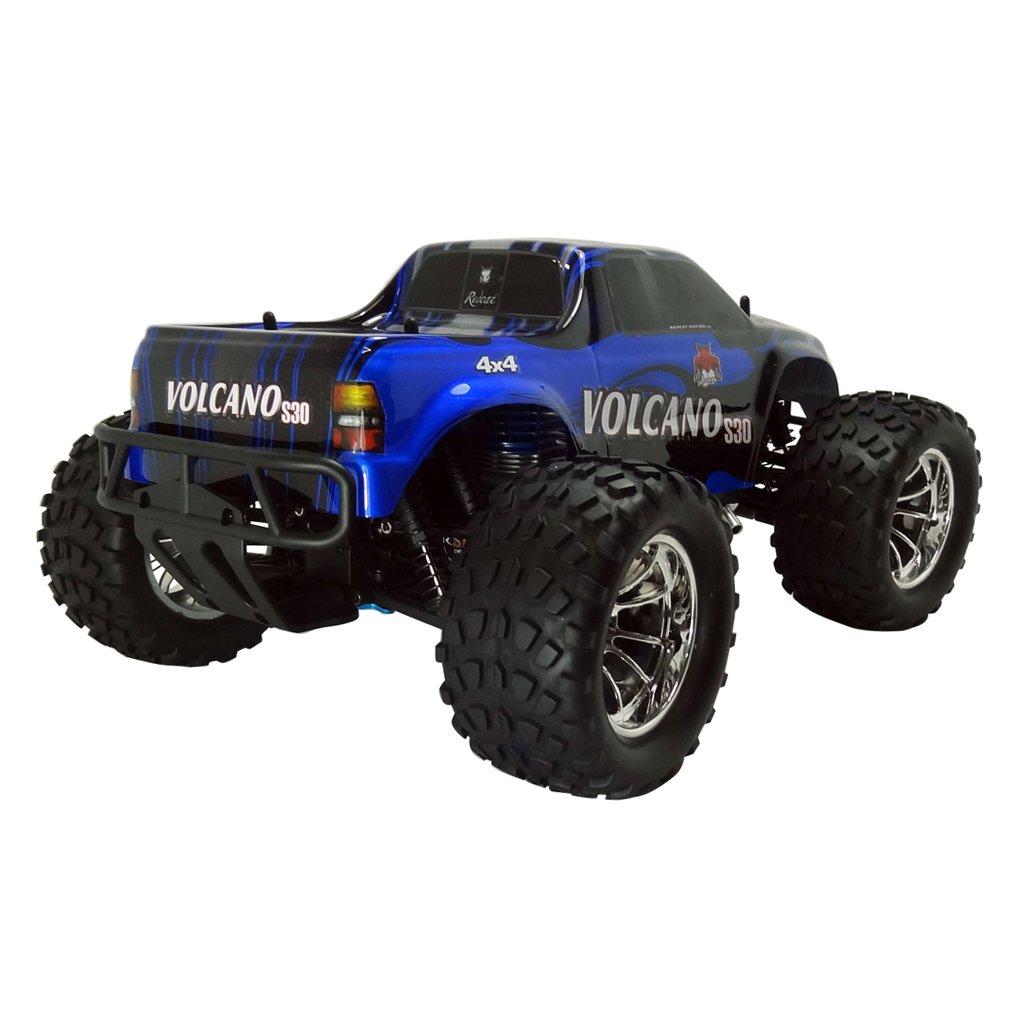 Redcat Racing Volcano S30 1:10 Scale 75cc Nitro Motor RC Monster Truck, Blue