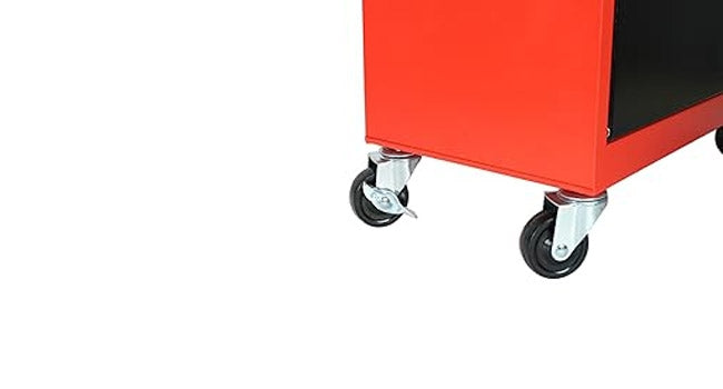5-Drawer Rolling Tool Chest, 2 in 1 Tool StoraCabinet with Detachable Top, Steel Tool Box with Wheels, Red and Black, Lockable, for GaraWorkshop