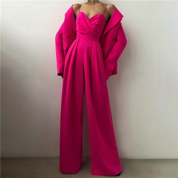 Sling waist straight mopping jumpsuit