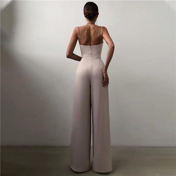 Sling waist straight mopping jumpsuit