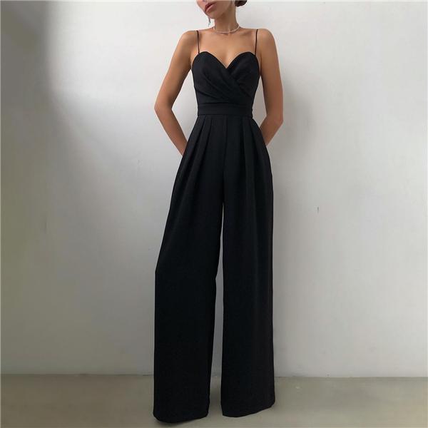 Sling waist straight mopping jumpsuit