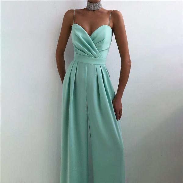 Sling waist straight mopping jumpsuit