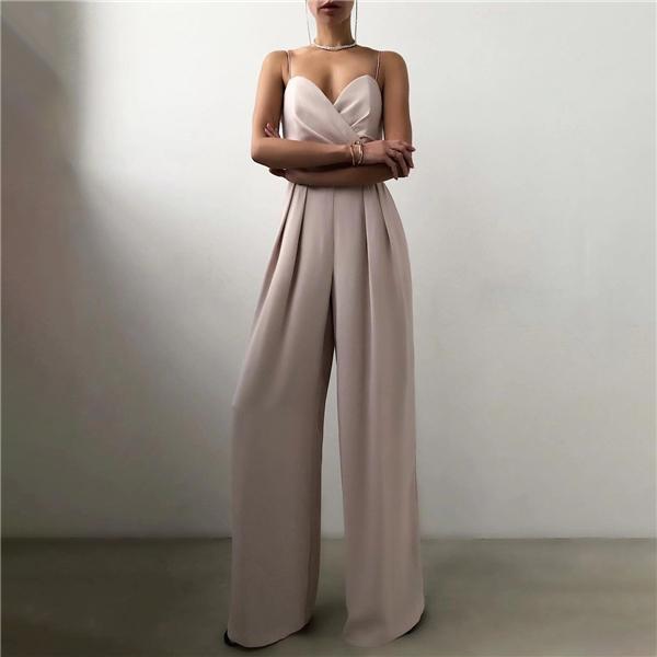 Sling waist straight mopping jumpsuit