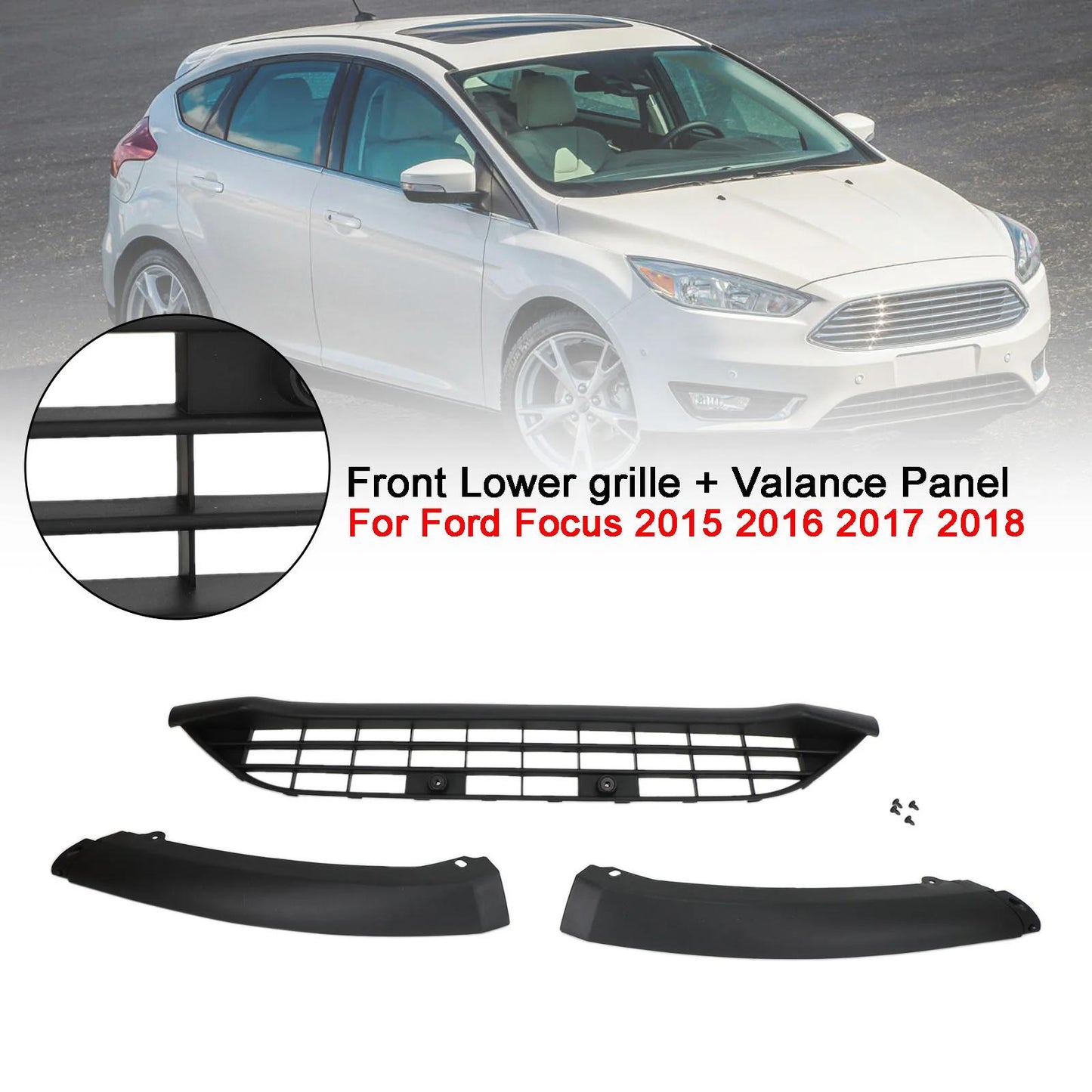 15-18 Ford Focus Valance Panel Front Bumper Lower Grill F1EZ17626 FO1095266 Generic