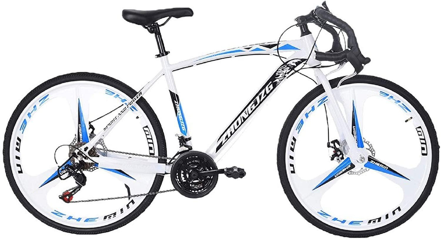 LYBOHO 26 inch 21 Speed Commuters Aluminum Full Suspension Road Bike, High Carbon Steel Frame Mechanical Disc Brake,700c Tire, for Adult Teens【Black, Shipping from USA】