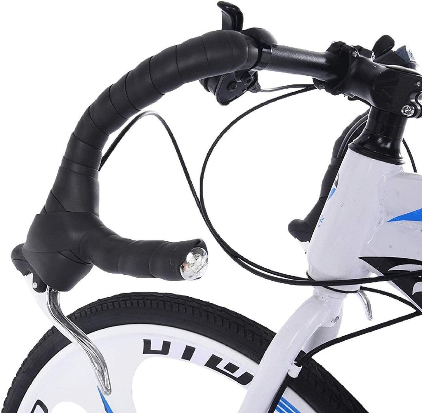 LYBOHO 26 inch 21 Speed Commuters Aluminum Full Suspension Road Bike, High Carbon Steel Frame Mechanical Disc Brake,700c Tire, for Adult Teens【Black, Shipping from USA】
